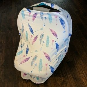 Feather print carseat cover